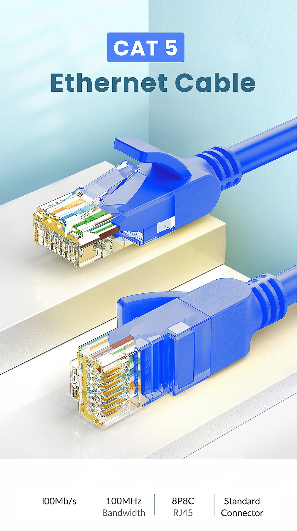 Rj45 Ethernet Network Lan Cable Cat 5e Channel Utp 4pairs 24awg Patch ...