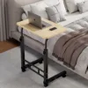 Simple bedside table black rack 60*40 oak