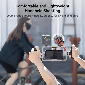 SmallRig Universal Phone Cage Smartphone Video Rig Kit with Handles Vlogging Case Stabilizer for Videomaker 2791B+2772*2 product image
