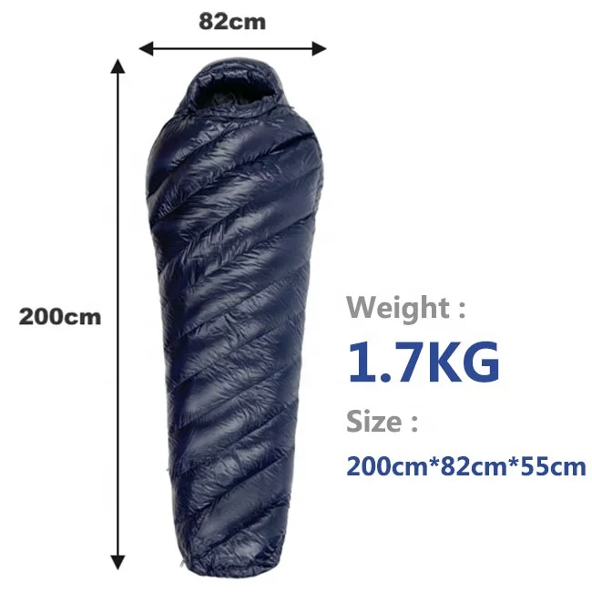 Ultralight Portable Nylon Mummy Sleeping Bag for Cold Winter Outdoor Camping Adults Goose Down Comfortable and Warm