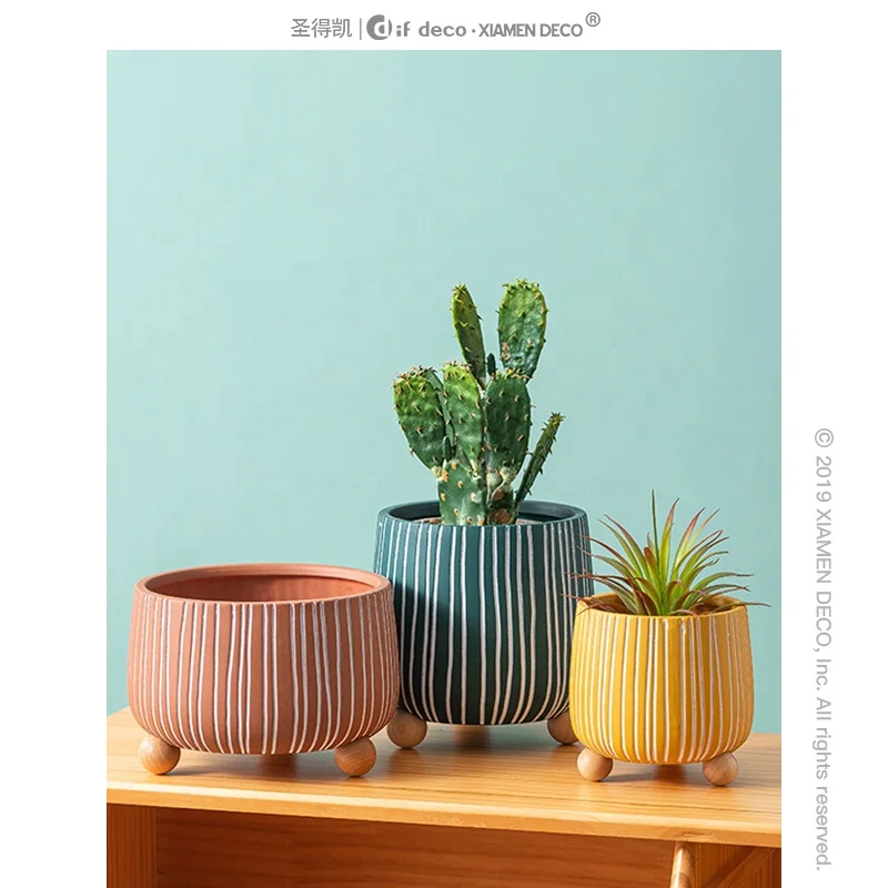 Горшок керамический самополивающийся синего цвета горшок бонсай яркий прямоугольный пустой цветочный белый Трипод полоса с