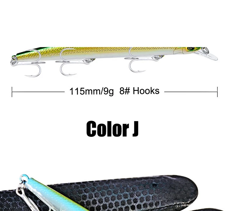 9g 115mm Wholesale Saltwater Floating Large Plastic Bait Molds Hard Floating Minnow Fishing