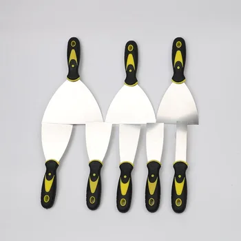 Industrial Two-Tone Handle Putty Knife 1-6 Inch Rubber Scraper with Stainless Steel Cleaning Feature