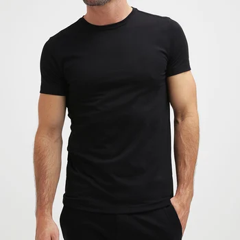 High Quality Custom Mens Organic Cotton Shirts Blank Gym Sports Muscle Slim Fit T Shirt