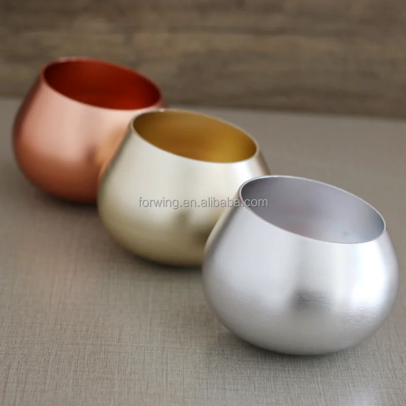 New design Aluminum Candle Jar Egg Shape Custom color home decor Metal Candle holder jars for candle making supplier