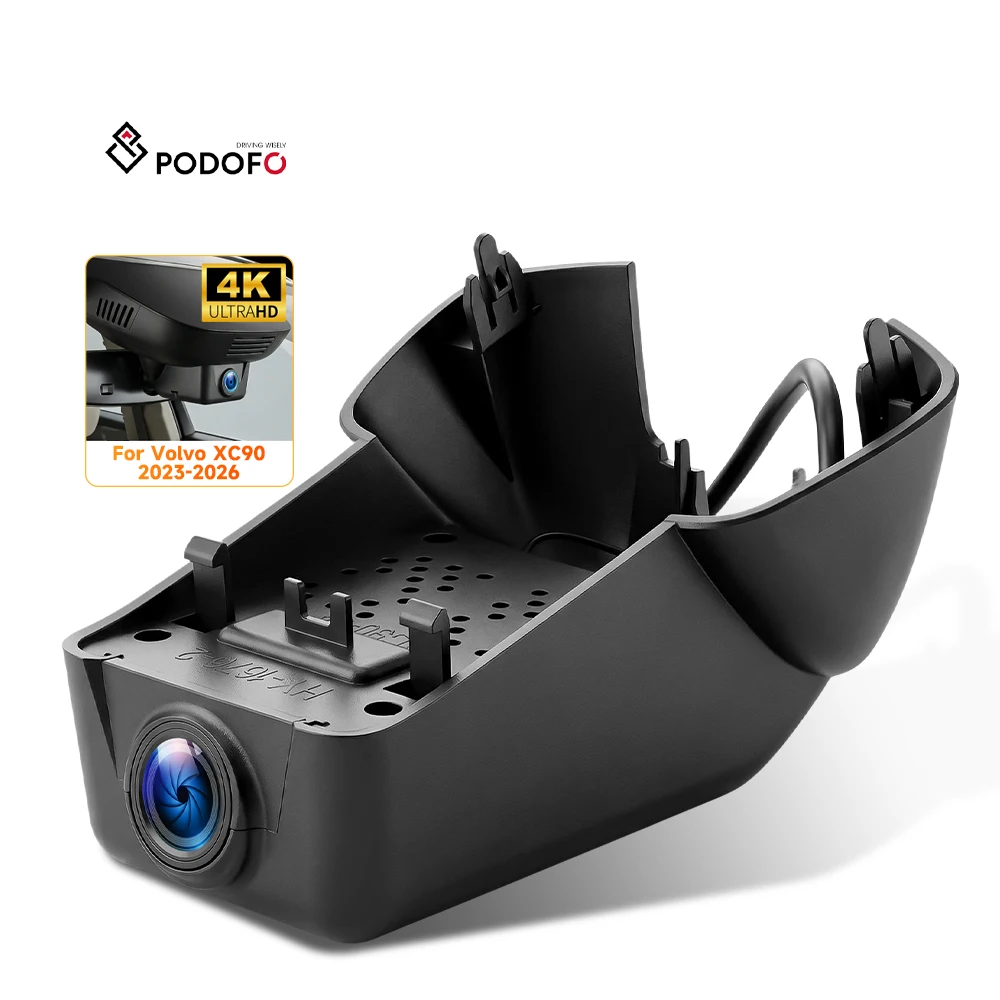 Podofo 4K Dachcam for Volvo 2023-2026 XC90 Car DVR Plug & Play Hidden Dash Cam UHD 2160P WiFi APP Loop Recording G-Sensor OEM Factory L6015