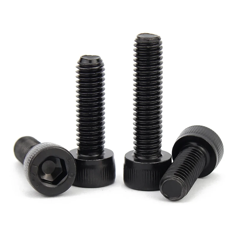 10Pcs Pack 1/4 inch Width, (2 Sotar) Black Hexagonal Nut and Bolt Screw Nut  Bolt 10 Different Size Available
