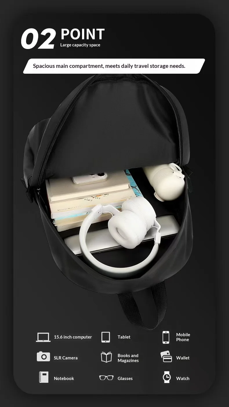 Backpack for Men, Large Capacity Computer for Business, Lightweight and Portable, Suitable for Printing Logos for Enterprises preview 3