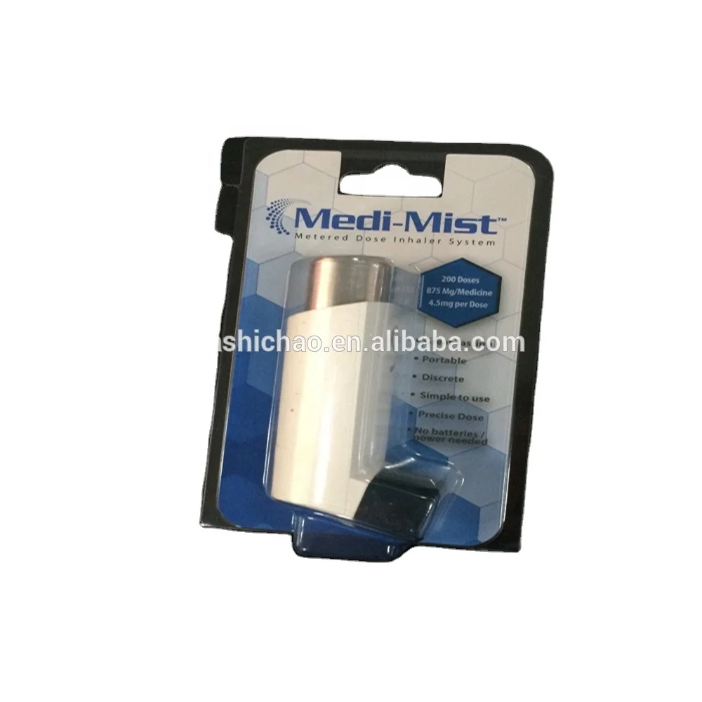 Disposable Clamshell Packaging For Asthma Inhaler With Printed Inserts