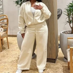 GX0851 Fashion 2026 Fall Winter Outfit Casual Long Sleeve Zipper Fleece Jacket and High Waist Pant 2 Piece Set Women Lounge Wear