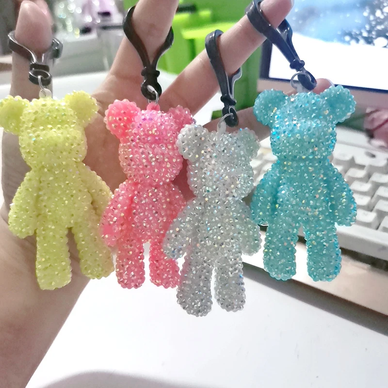 Popular DIY Key Chain Smart Bear Keychain Rhinestone Handmade Diamond Painting Key Chains