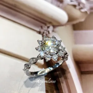 14K/18K White Gold Adjustable Engagement Ring for Women, 1CT Lab-Grown Diamond, Elegant & Versatile Wedding Jewelry