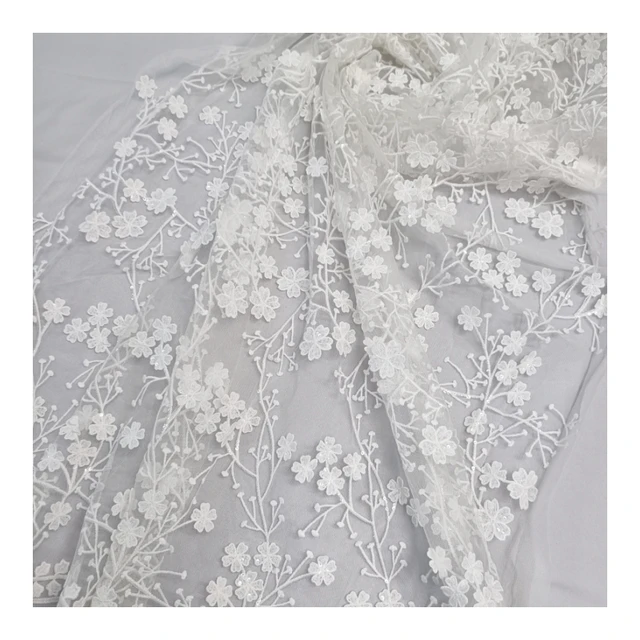 affinity white wholesale price luxury beaded african lace fabric for wedding evening dress