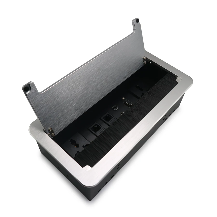 Office Conference Table Socket Charger Hidden Slide Cover Desktop