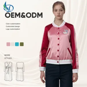 Wholesale Women's Satin Jacket, Embroidered Craftsmanship, Breathable and Cool Jacket, Suitable for Women to Wear in Autumn