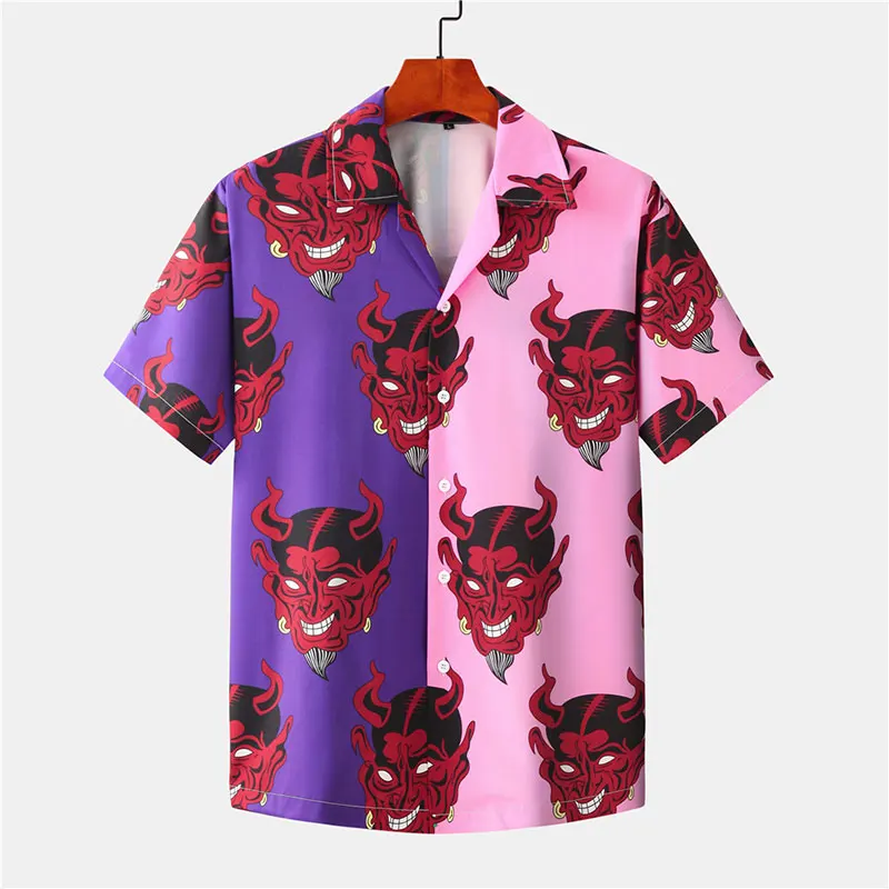 Demon Hawaiian Shirt in Pink 