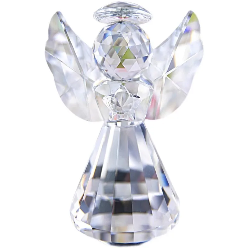 Wholesale Cartoon Crystal Angel Figurines Custom Swarovski Mini Guardian Angel Character Home Decor Luxury Figurine Gift for Kid