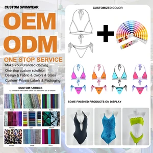 Custom Swimwear OEM/ODM Service One-Stop Design Fabric & Color Customization for Bikini/Swimsuit Polyamide Spandex Swimwear