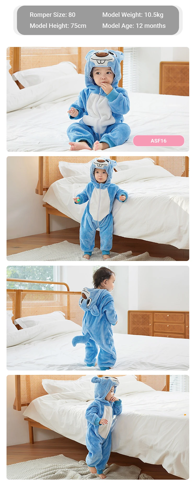 Michley New Arrival Kids Animal Cosplay Jumpsuits Cute Infant Newborn