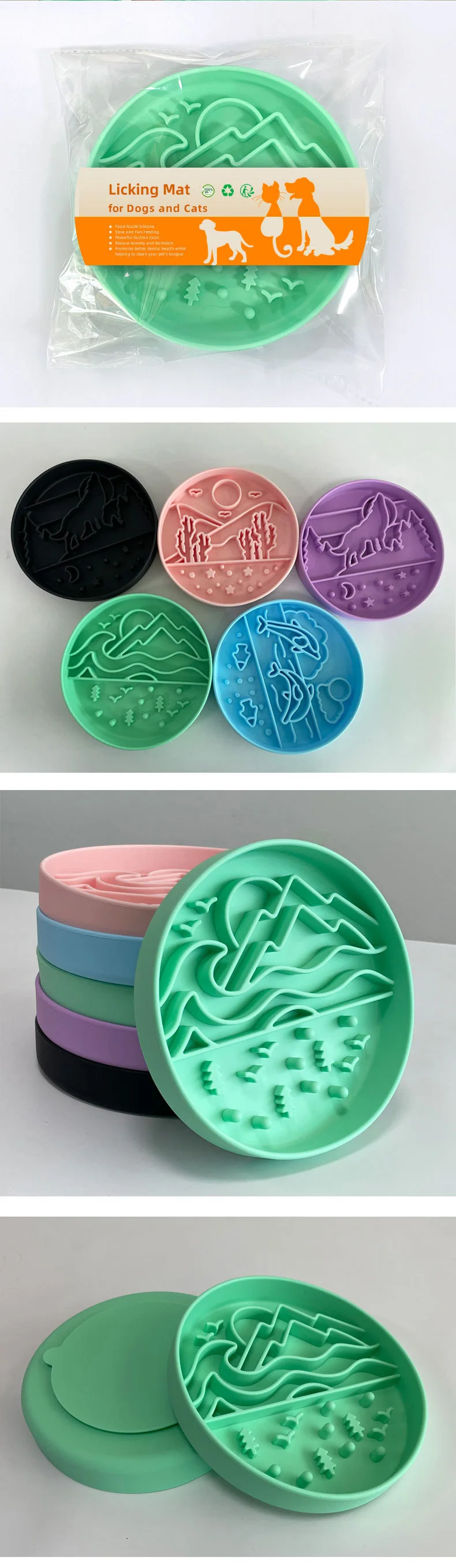 Pet Slow Feeder Bowl, BPA-Free Silicone Dog Cat Food Bowl Anti-Choke, Multiple Patterns for Pet Digestion & Feeding Health factory