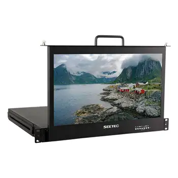 FEELWORLD SC173-HSD-56 OEM/ODM 17.3" 1RU Full HD Rack Mount Pull Out Monitor with Boot Screen Custom for Broadcasting