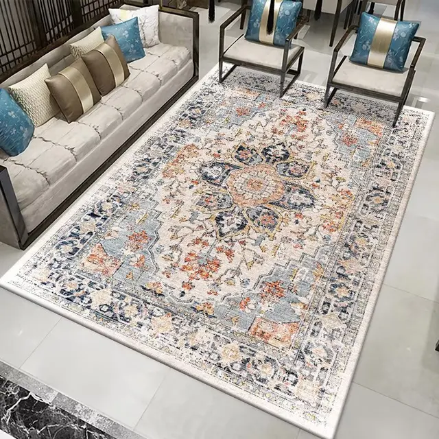 European and American carpet machine made living room luxury high-end carpet bedroom retro Persian style large area covered rugs