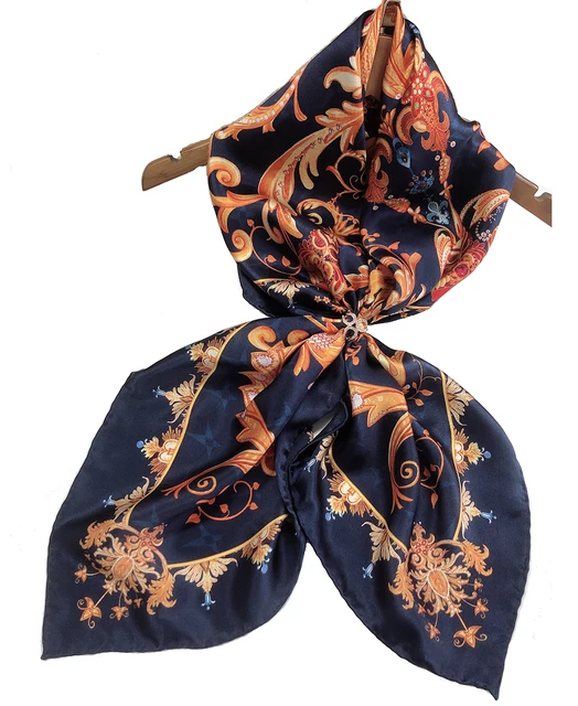90x90 new fashion  no moq custom design digital printing 100% satin silk scarf