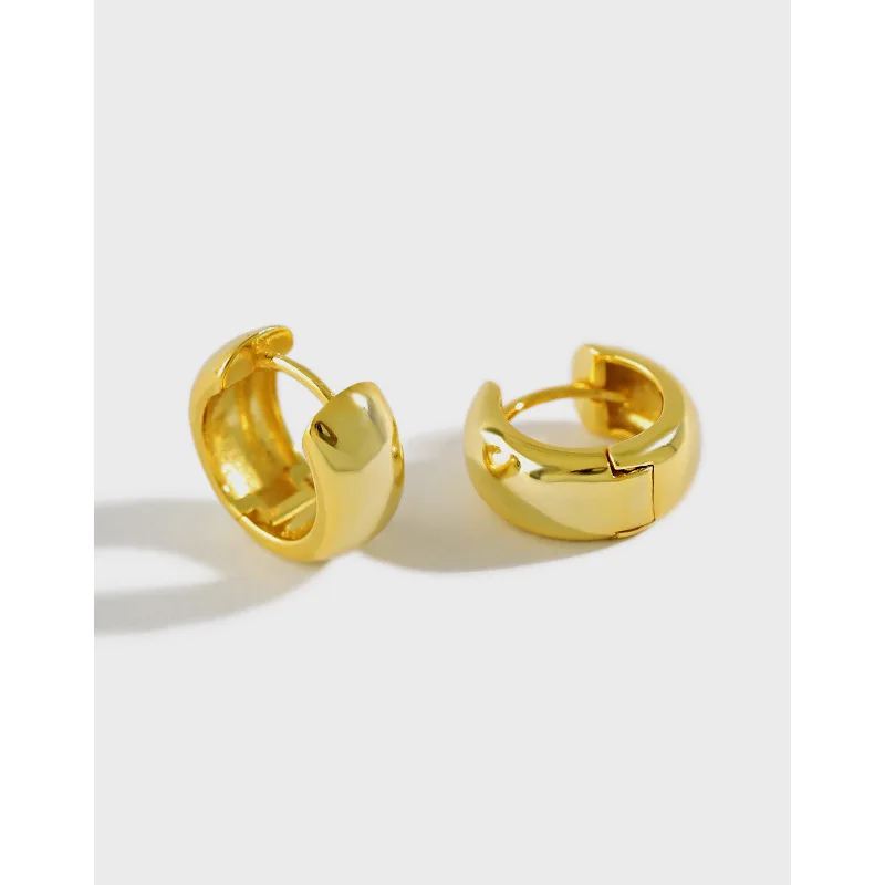 2021 new earring hoop minimalist design silver gold plating earring hoop(图4)