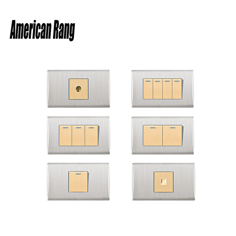 Electrical Switches Custom Design 4Gang Light Switch America Standard Light Wall Switch for Home
