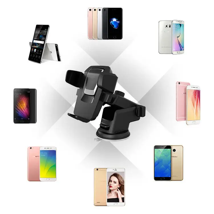 Universal Cheap Mobile Cellphone Accessories Dashboard Windshield Suction Clamping Car Cell Phone Holder Stand Mount for Car