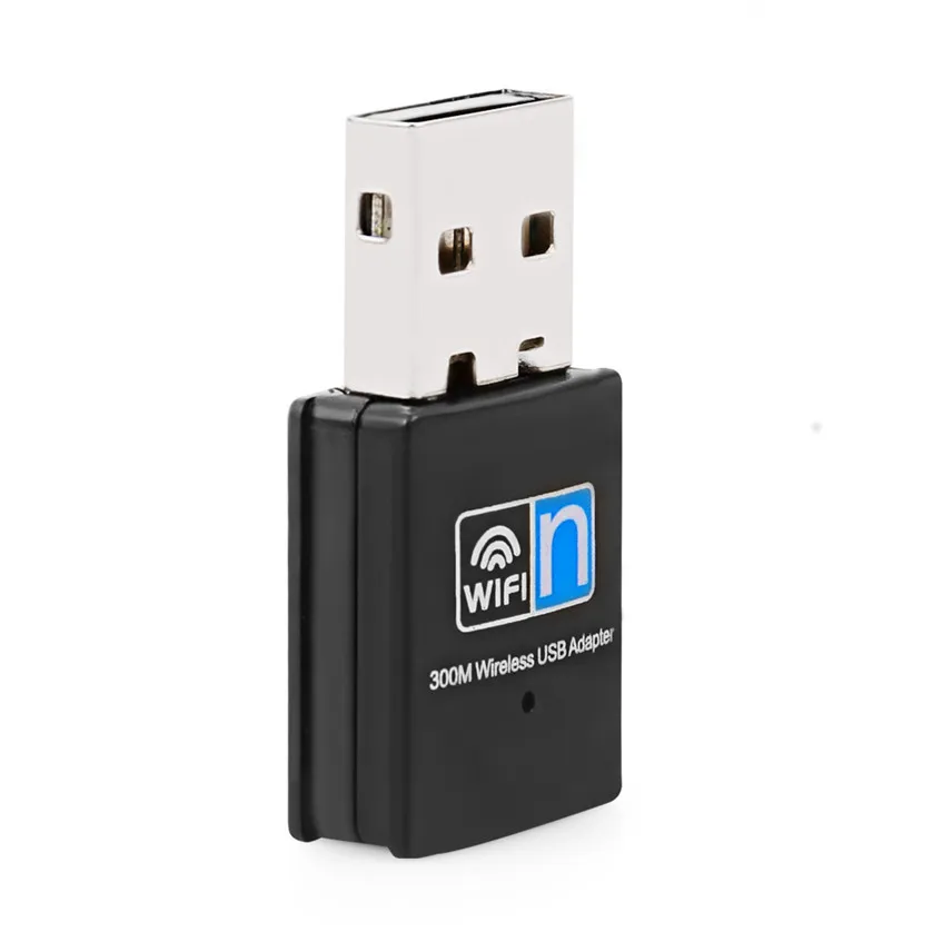 WiFi Wireless Adapter 300Mbps USB 2.0 Hi-Speed 2.4GHz Receiver Dongle 802.11 LAN 