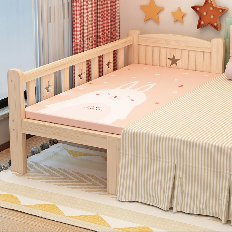 Single Bed Girl Princess Widened Crib Baby Stitching Big Bed - Buy ...