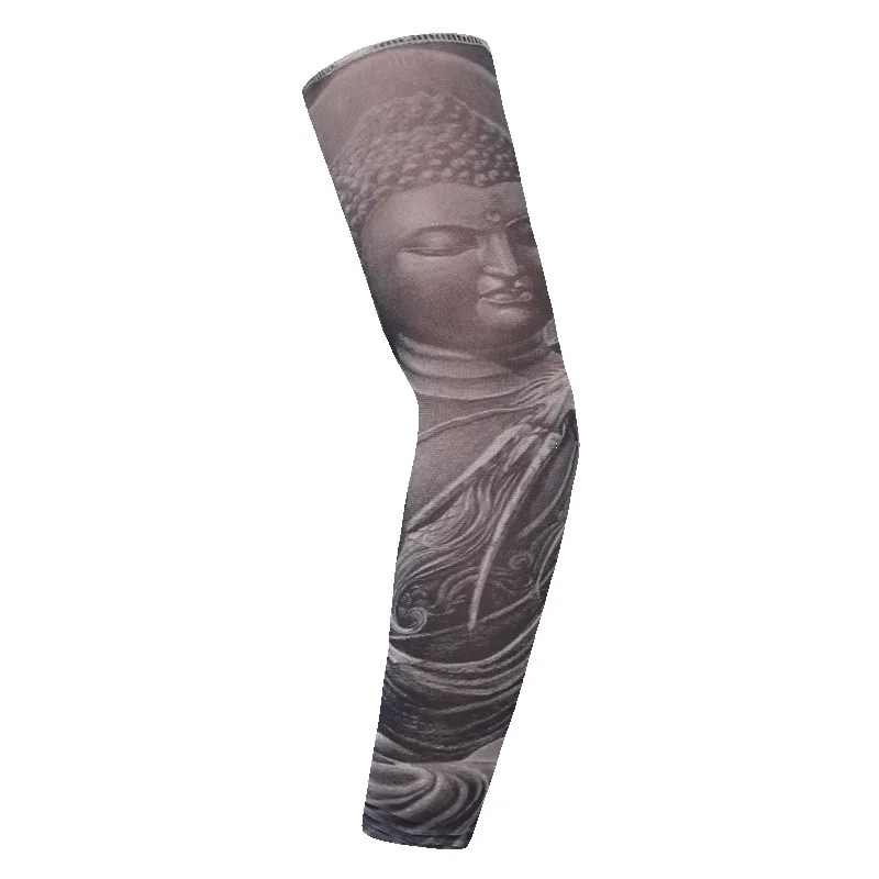 High Quality Professional Design Printed Elastic Nylon Fabric Full Long Tattoo Arm Sleeve for Four Seasons
