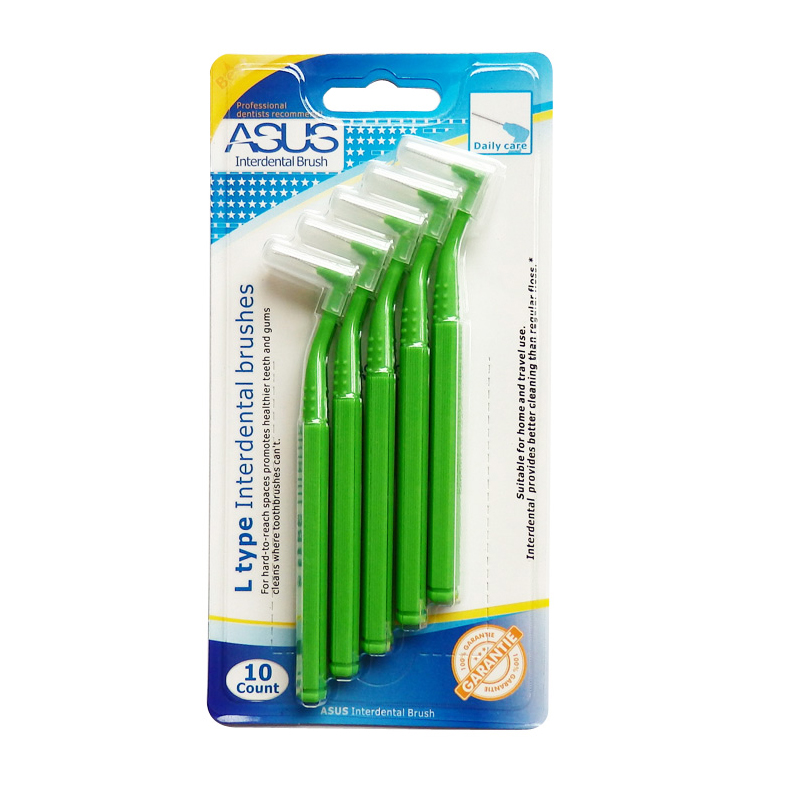 Одноразовая межзубная щетка L-типа для ухода за полостью рта