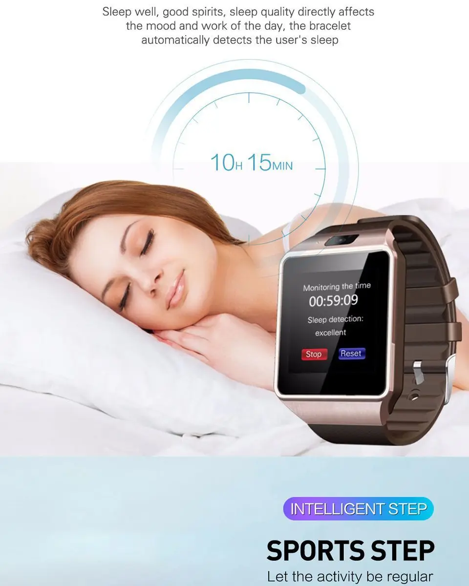 DZ09 Smartwatch Smart Watch Sleep Monitoring TF Card SIM Fitness Tracker Camera BT Music Player Smartwatch a1 DZ09