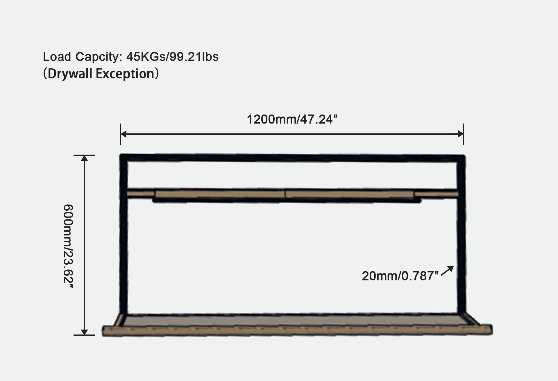 Reliable Quality Double Layer Metal Floating Wall Shelves Space-Saving Kitchen Living Room Storage Shelf Durable Large Capacity details