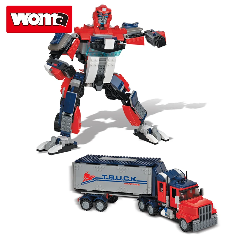 WOMA TOYS Own Brand Children 10 Model High Quality Entertaining Transform Robot for Children Diy Bricks Building Block Set