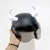 Casque blanc corne du diable-11cm de haut-3m adhésif