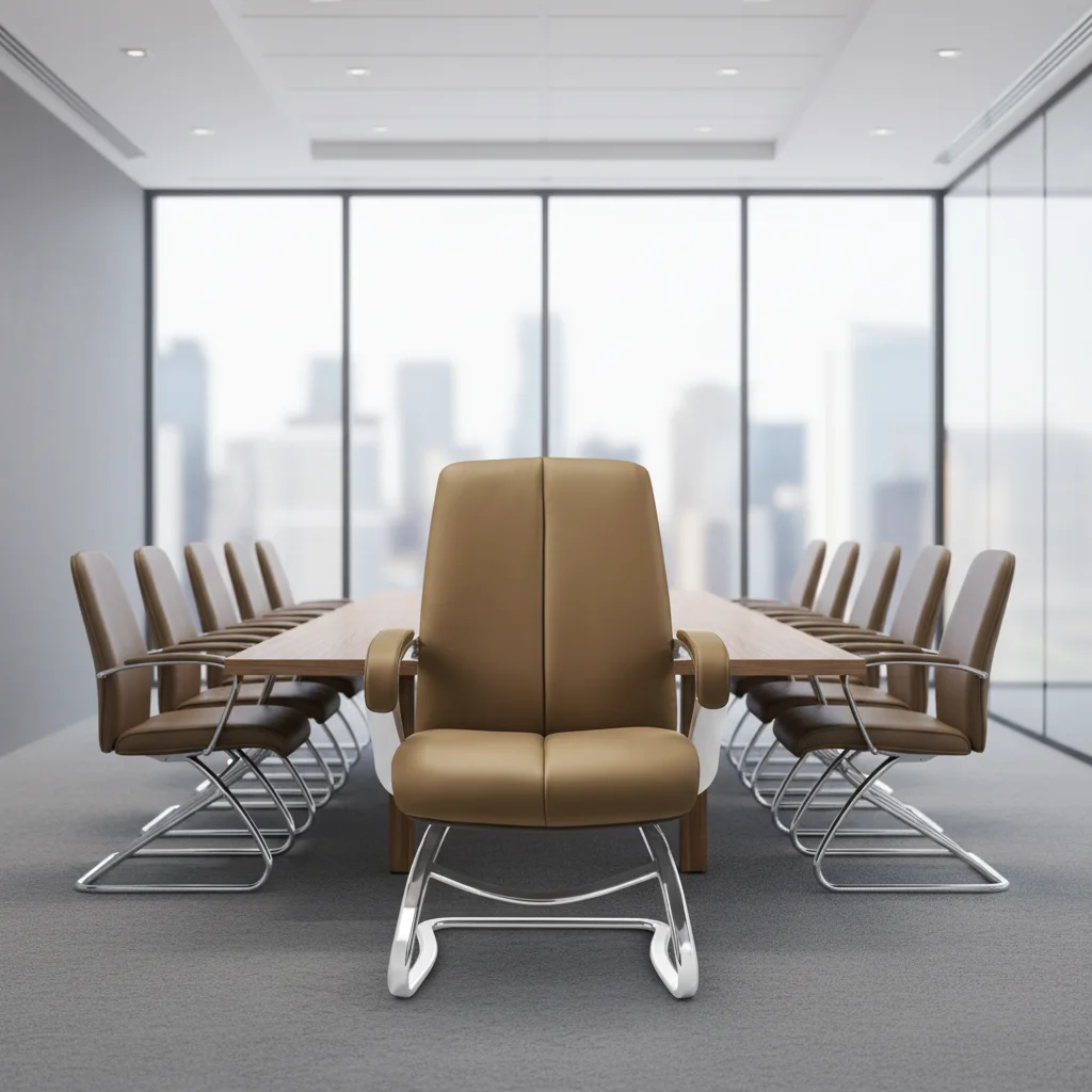 Modern Curved Frame Managers Chair Chrome Finish Decor Corporate Lobby Furnishing 3