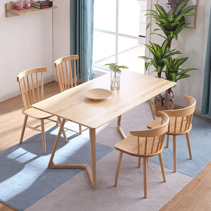 Dreamhause High Quality Nordic Simple Solid Wood Dining Table for Home Restaurant Used