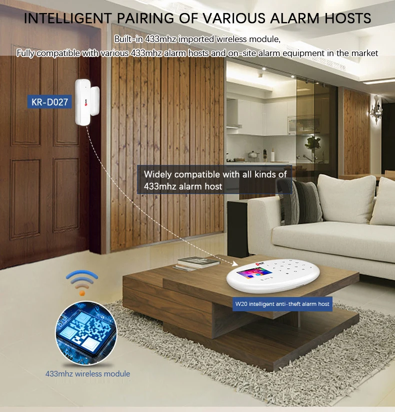 Kerui Wireless door magnetic detector door and window opening reminder alarm