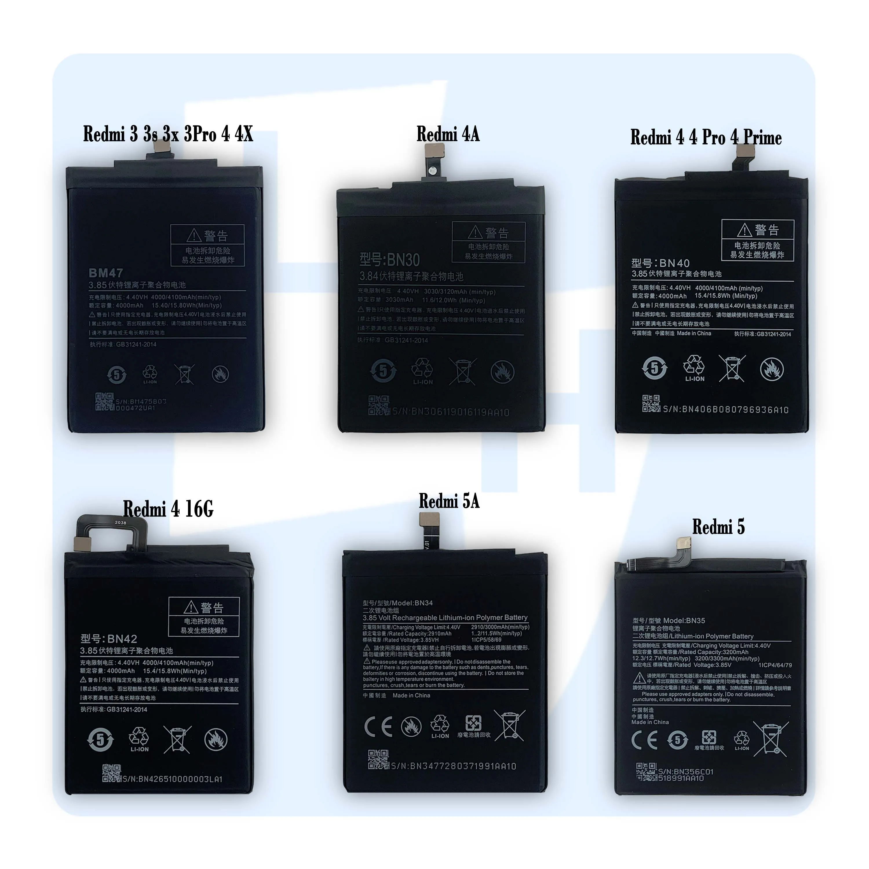 
 Оригинальная емкость redmi1 2 3 4 5 6X 7 8 8T 9 9A 9C GO PRO K20 K30 K40, аккумуляторная батарея для redmi 10X  