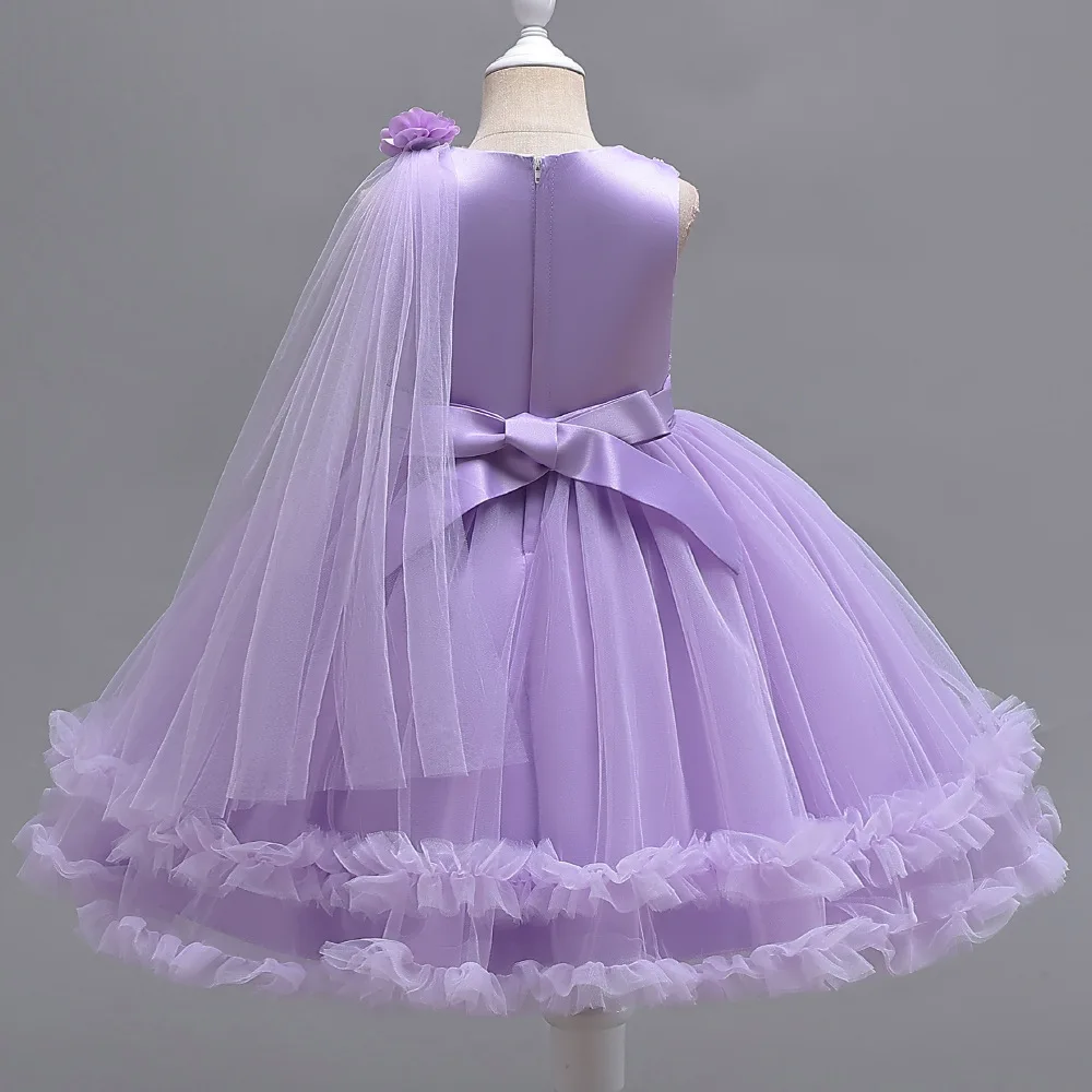 Girls Tulle Dresses Kids Wedding Tutu Princess Elegant Party Prom Dress Children Communion Evening Clothes 4