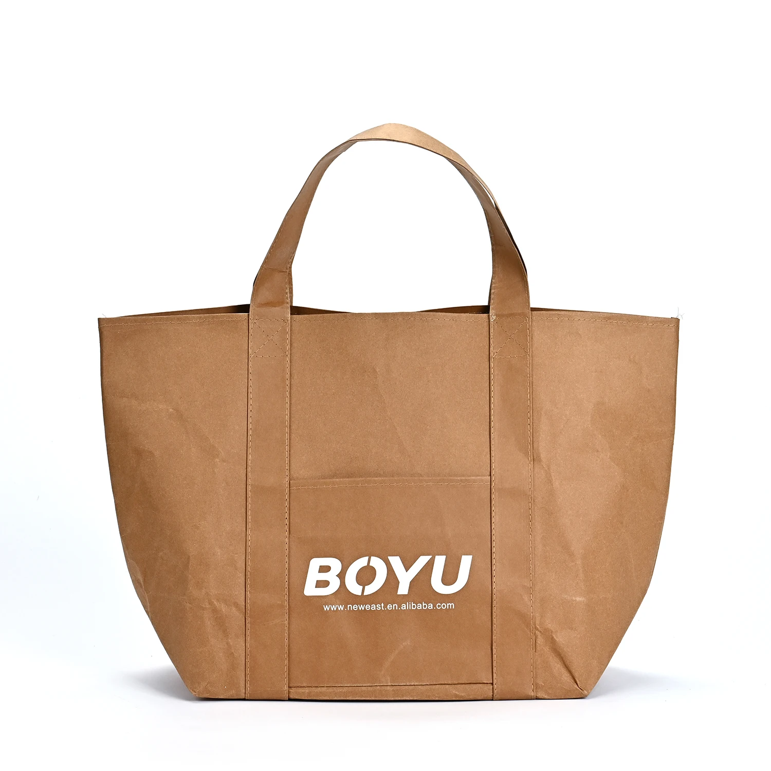 Dupont Medium Daily Use Paper Tote Bag Single Shoulder Handbag Washable Kraft Cotton Linen Lining Durable Natural Ecobags Letter supplier