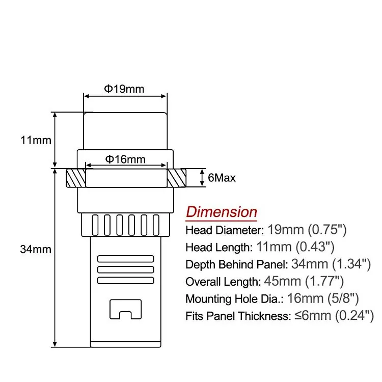 Ad16-16c 16mm Led Indicator Pilot Light Lamp 12v 24v 220v 380v - Buy ...