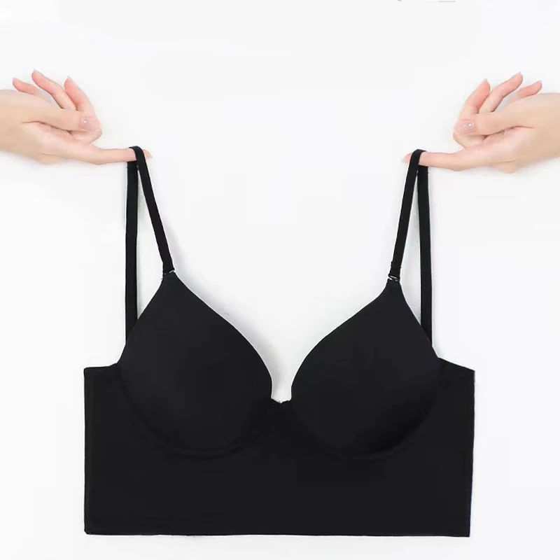 Ladies Deep U Shape Push up Backless Bra With Straps Underwire Low Cut Convertible Sexy Beautiful Low Back Bras Backless