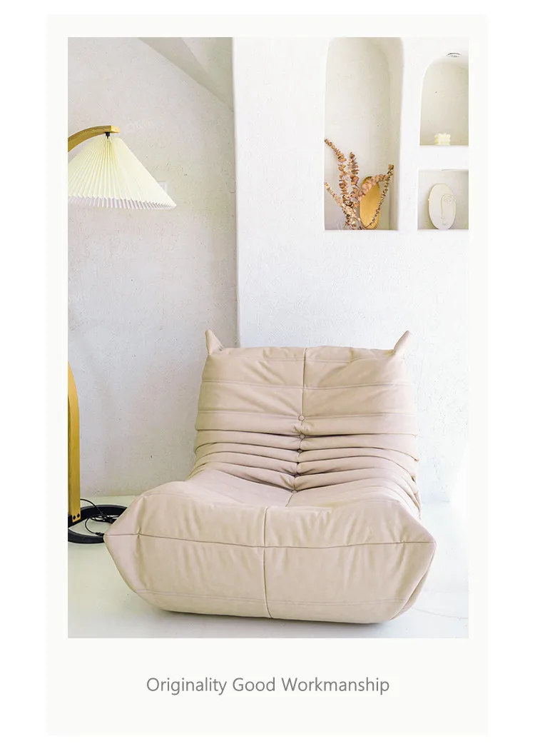 Italian Togo Sofa Set Design Suede Fabric Customize Real Leather Designer Lazy Togo Sofa Chair