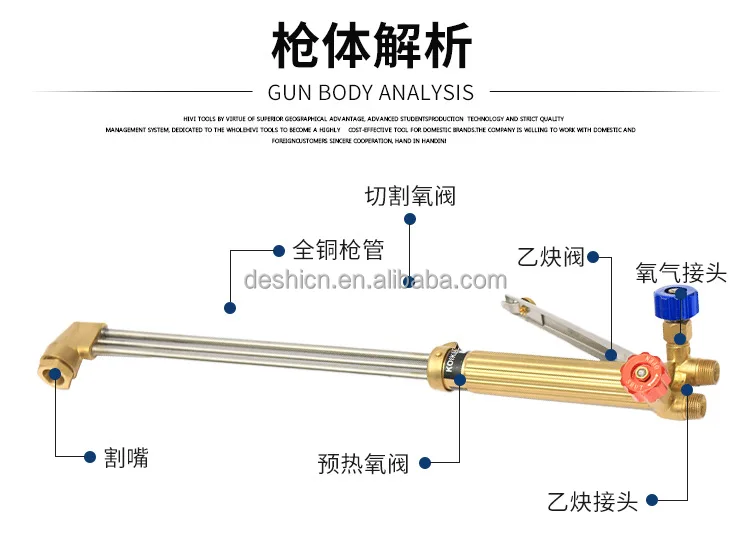 British 200 Cutting Torch Anti Backfire Equal Pressure Cutting Torch Acetylene Cutting Torch Jet