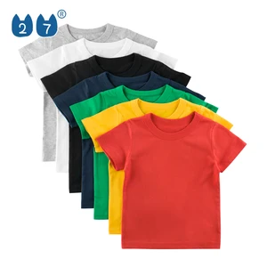 Wholesale Solid Color Comfortable Unisex Kids Clothes 100% Cotton Short Sleeve T-Shirt