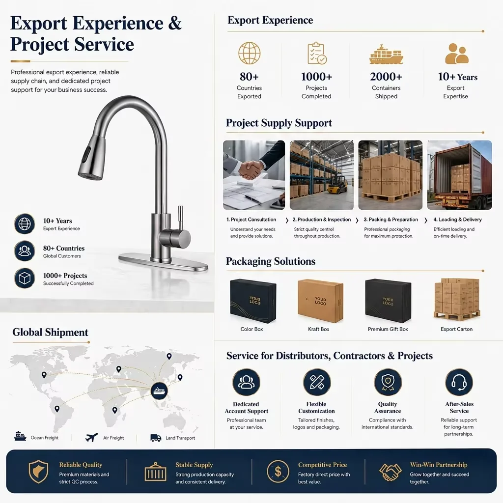 Single Handle Control and Deck Mount Base Modern kitchen sink faucet detail showing single handle control mechanism